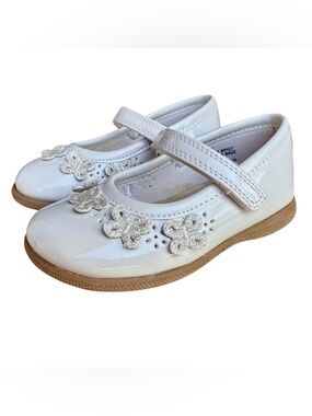 Rachel Shoes Butterfly Patent Leather Nude Dress Shoes Toddler Girls Size 7